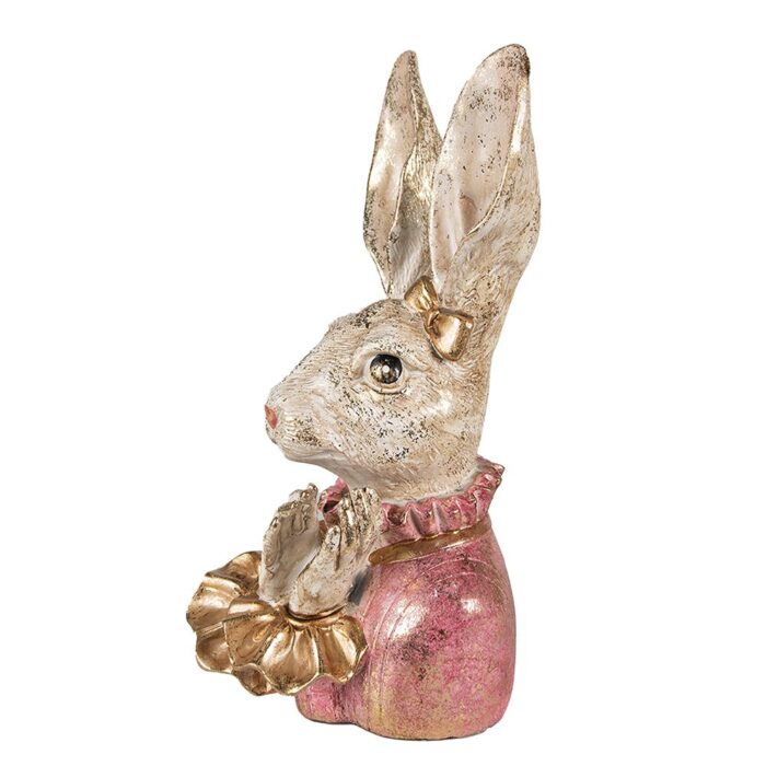 Dekorationsbild Hase Beige Pink 11x12x24 cm – Bild 2