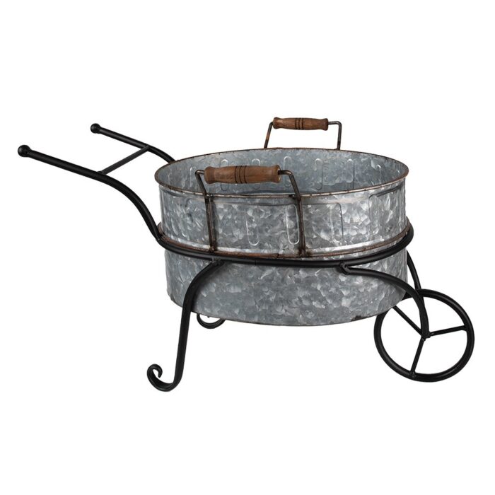 Pflanzenhalter Schubkarre Grau 54x31x31 cm