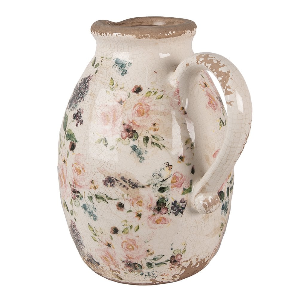 Dekoration kann 20x16x22 cm Beige Pink Keramik Blumenkrug – Bild 2